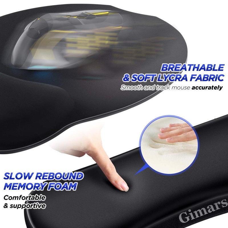 Gimars Upgrade Enlarge Superfine Fibre Soft Smooth Gel Ergonomic Mouse Pad Wrist Support and Keyboard Wrist Rest for Computer, Laptop, Mac, Gaming and Office, Durable, Comfortable and Pain Relief - Image 3